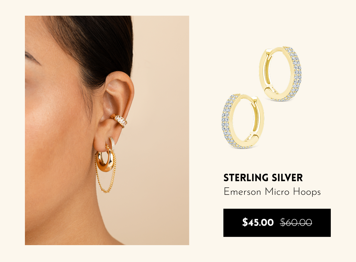 Sterling Silver Emerson Micro Hoops [*$45.00* $60.00]