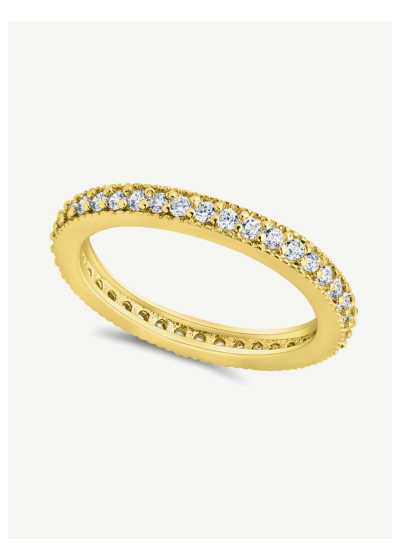 Sterling Silver Thin CZ Band Ring