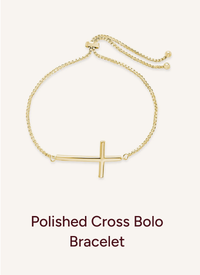 Polished Cross Bolo Bracelet