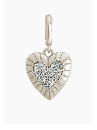 Sterling Silver CZ Heart Charm
