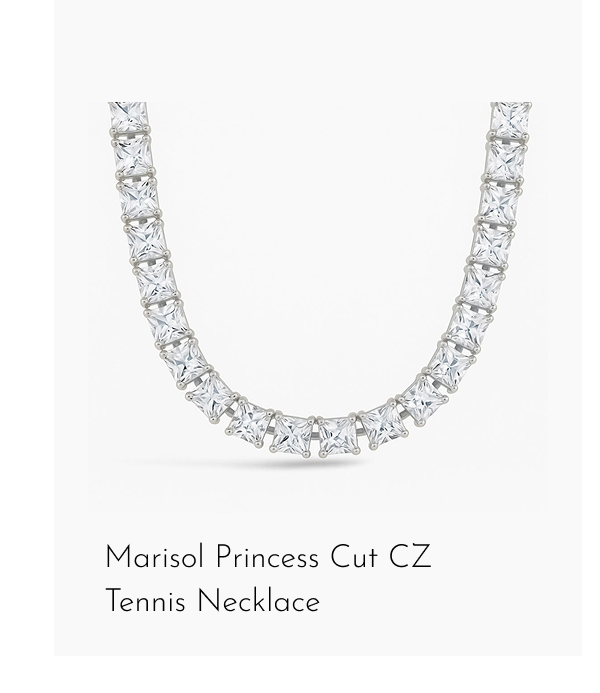 Marisol Princess Cut CZ Tennis Necklace