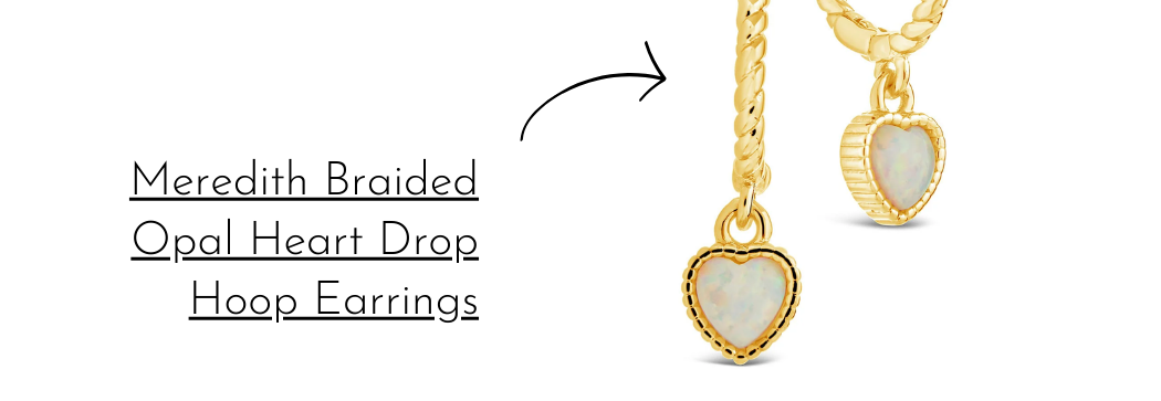 Opal heart drop hoops
