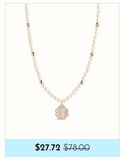 $27.72 Selfina Mother of Pearl & Pearl Beaded Choker Necklace