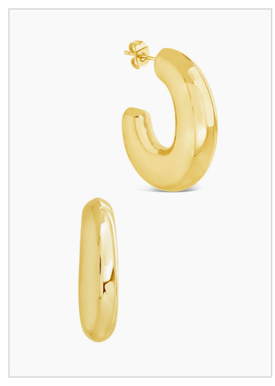 Avril Elongated Chunky Hoop Earrings