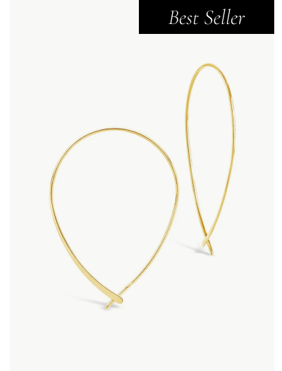 Sterling Silver Delicate Threader Hoop Earrings