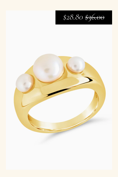 Finlee Studded Pearl Statement Ring