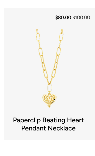 Paperclip Beating Heart Pendant Necklace [*$80.00* $100.00]