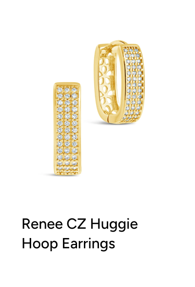 Renee CZ Huggie Hoop Earrings