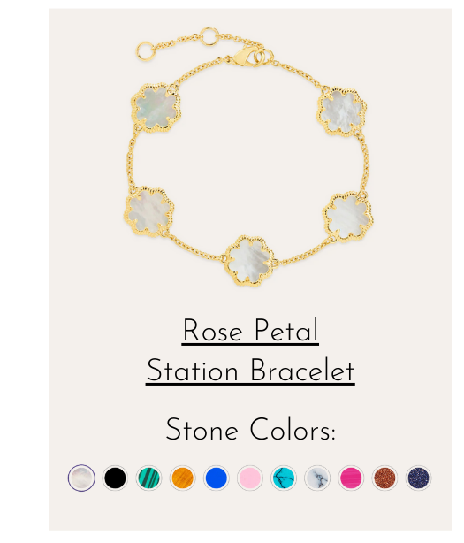 rose clover station bracelet