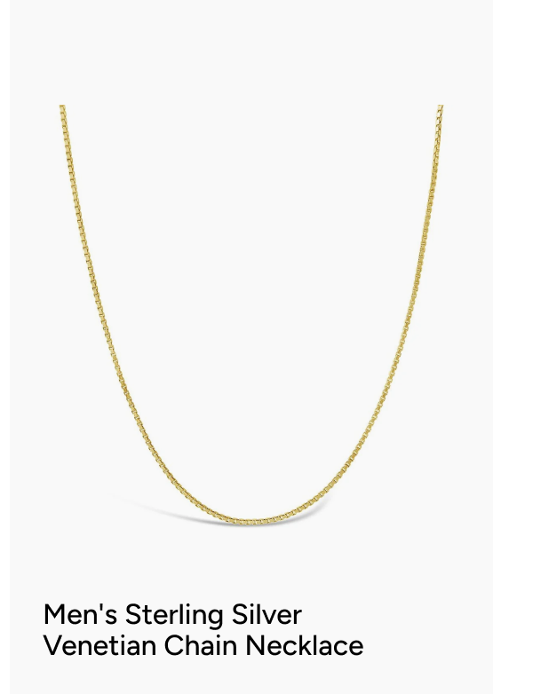 Men's Sterling Silver Venetian Chain Necklace