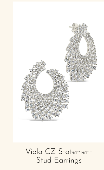 Viola CZ Statement Stud Earrings