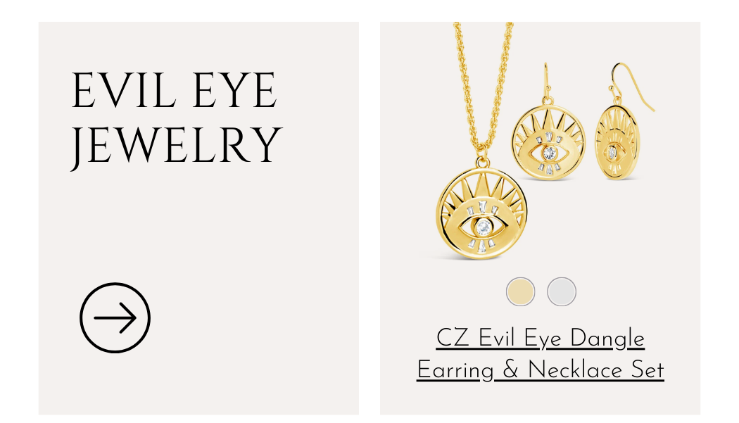 CZ Evil Eye Dangle Earring & Necklace