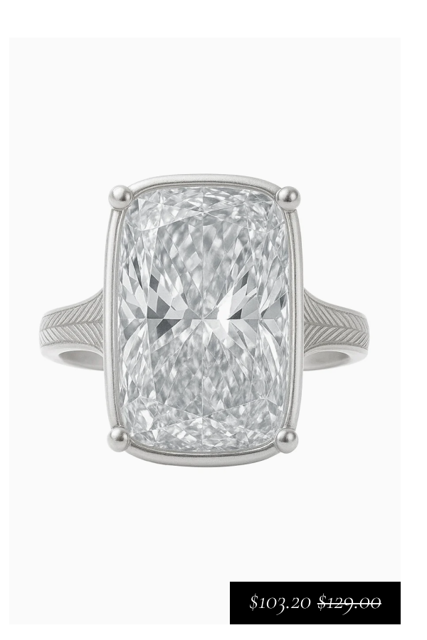 Sterling Silver Elongated Cushion Cocktail Ring (in silver) $103.20
