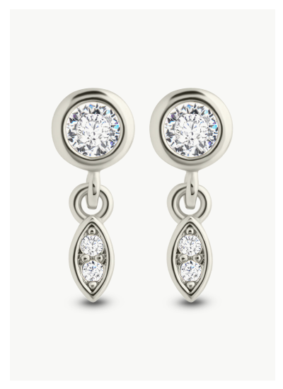 Bezel Set CZ Alice Drop Studs