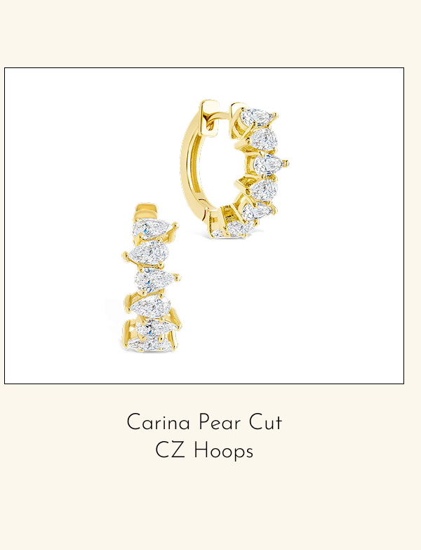 Carina Pear Cut CZ Hoops