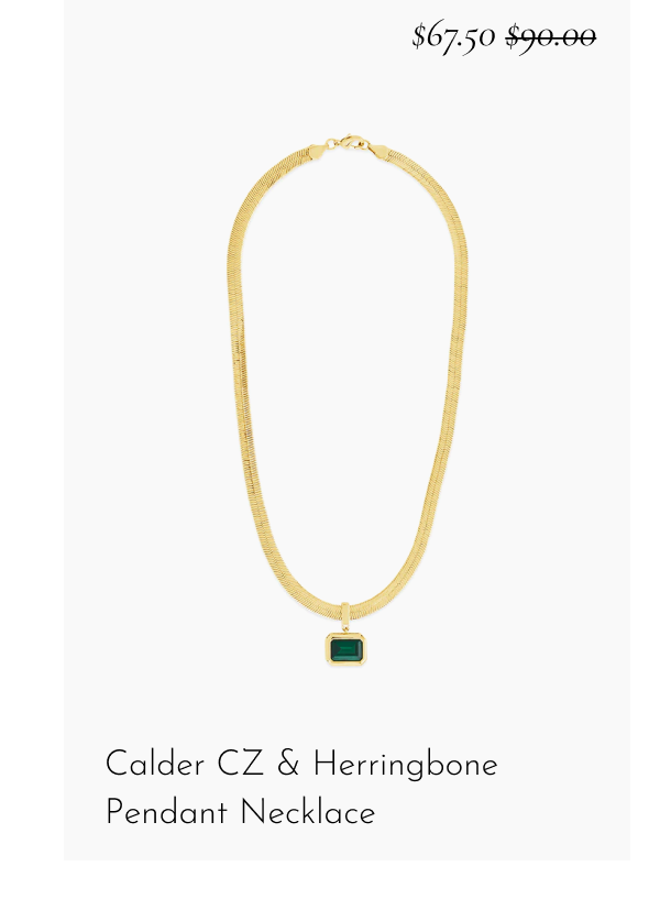Calder CZ & Herringbone Pendant Necklace