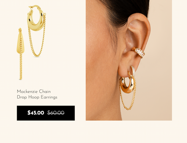 Mackenzie Chain Drop Hoop Earrings $45.00  $60.00