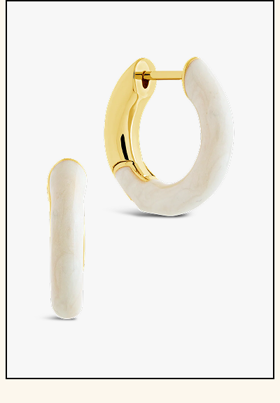 White Enamel Maura Micro Hoops