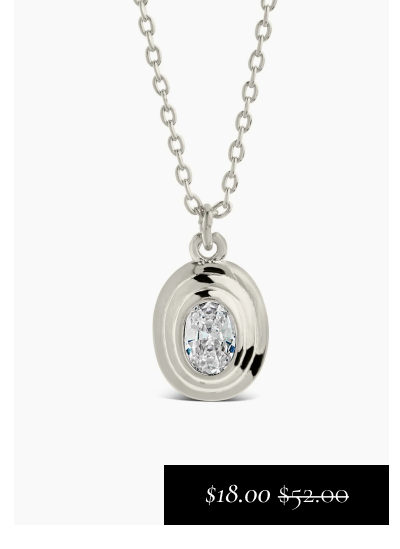 Betsy Oval CZ Pendant Necklace