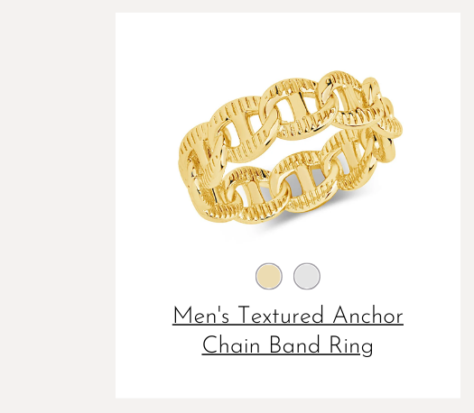 Men's Textured Anchor Chain Band Ring