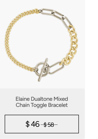 Elaine Dualtone Mixed Chain Toggle Bracelet