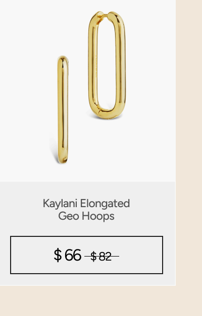 Kaylani Elongated Geo Hoops