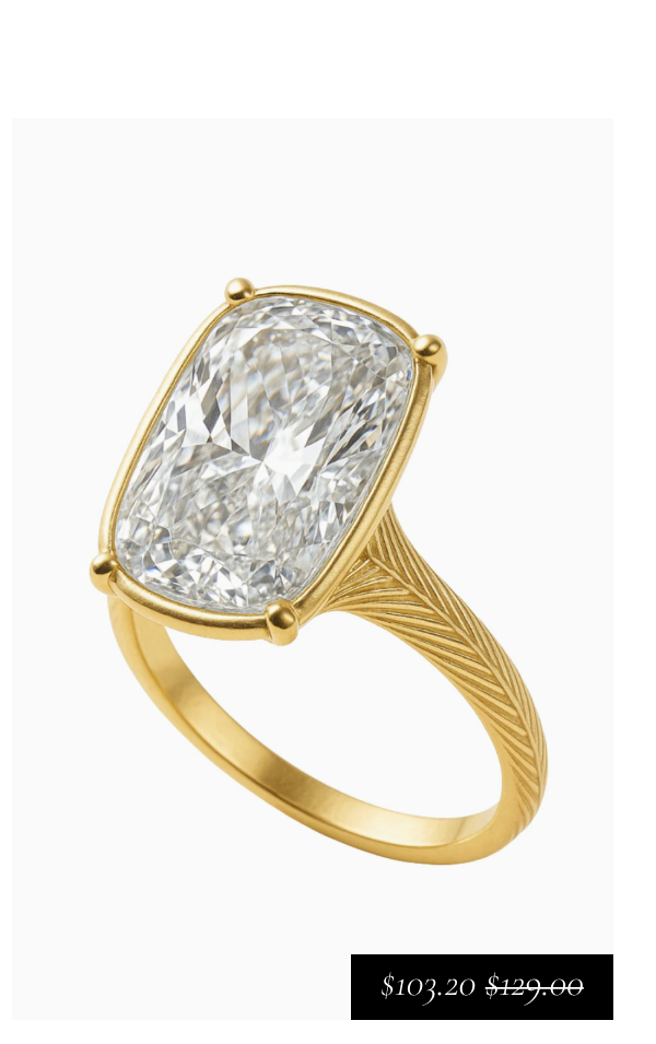 Sterling Silver Elongated Cushion Cocktail Ring