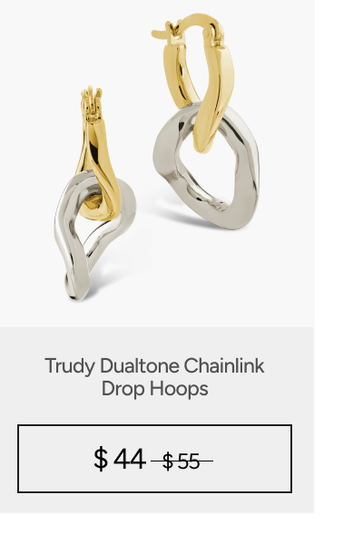 Trudy Dualtone Chainlink Drop Hoops