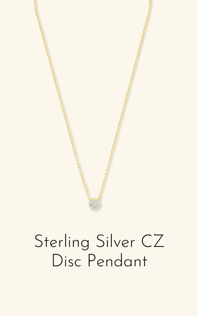 Sterling Silver CZ Disc Pendant