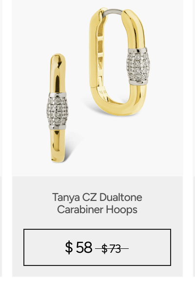 Tanya CZ Dualtone Carabiner Hoops