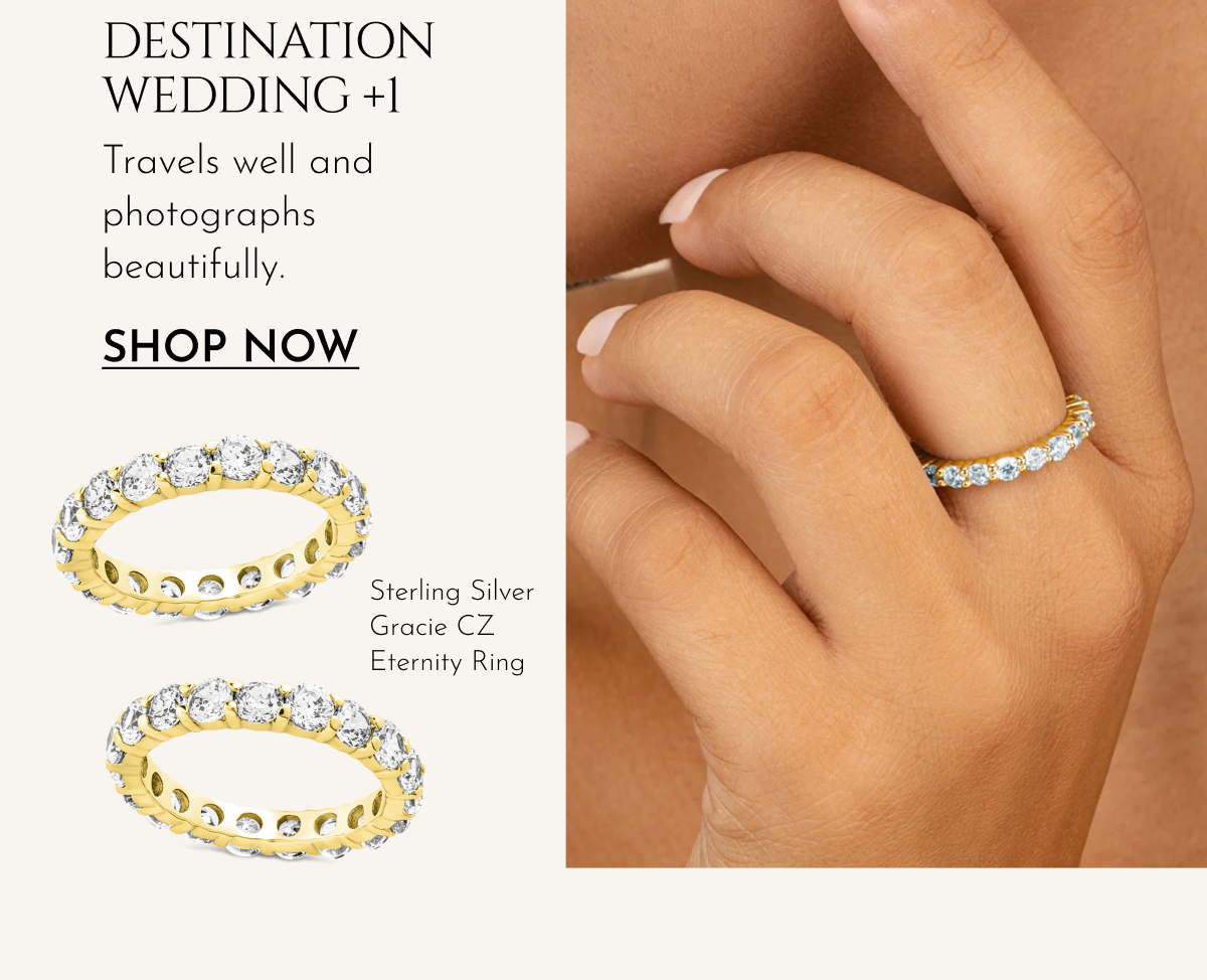 Sterling Silver Gracie CZ Eternity Ring | Destination wedding +1: Travels well and photographs beautifully.