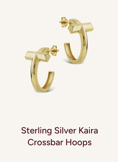 Sterling Silver Kaira Crossbar Hoops