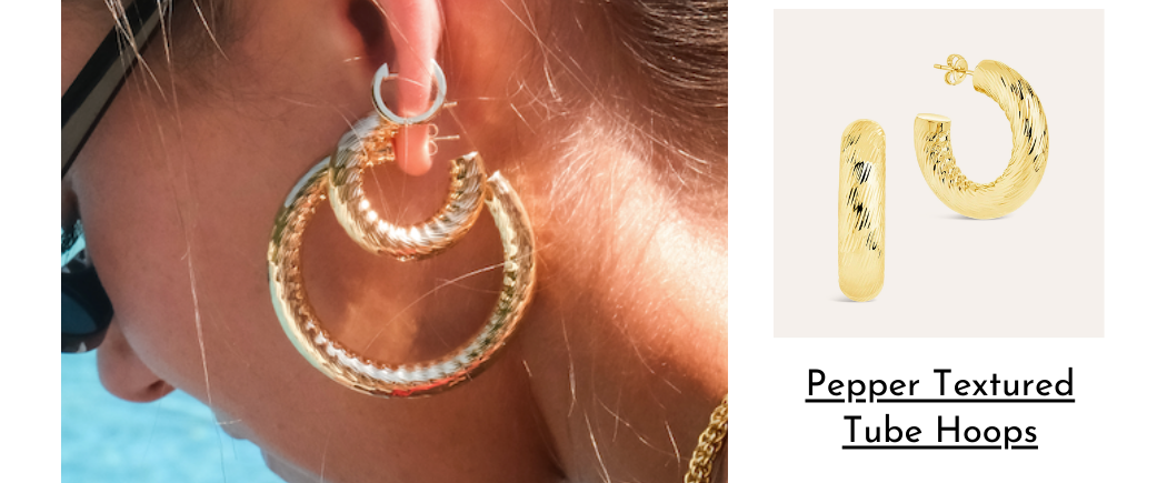 Pepper textured hoop earrings