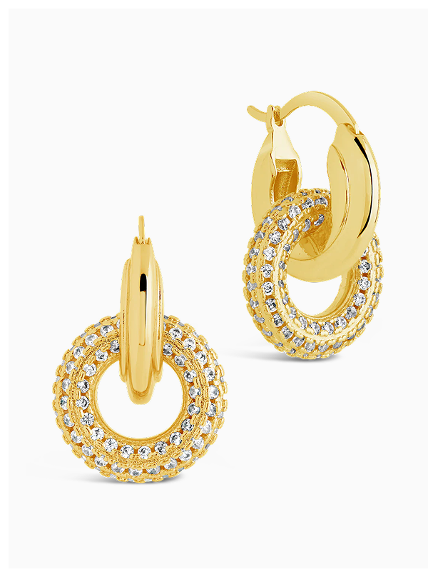 Hunter CZ Interlocking Circle Drop Earrings