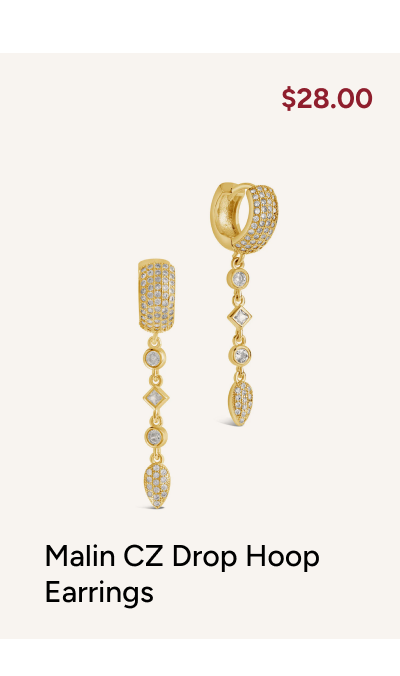Malin CZ Drop Hoop Earrings [$28.00]