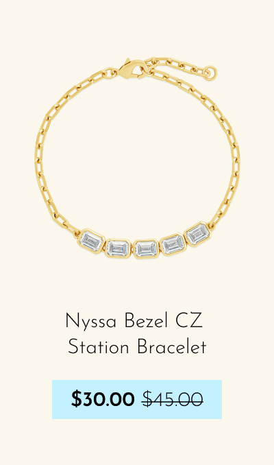 Nyssa Bezel CZ Station Bracelet - now $30, was $45