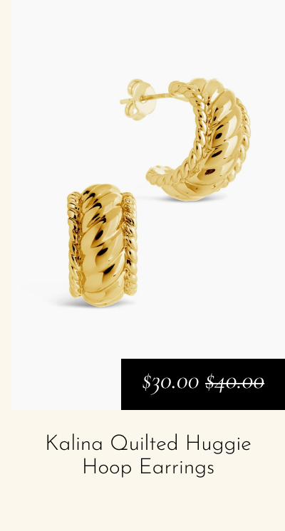 Kalina Quilted Huggie Hoop Earrings [*$30.00* $40.00]