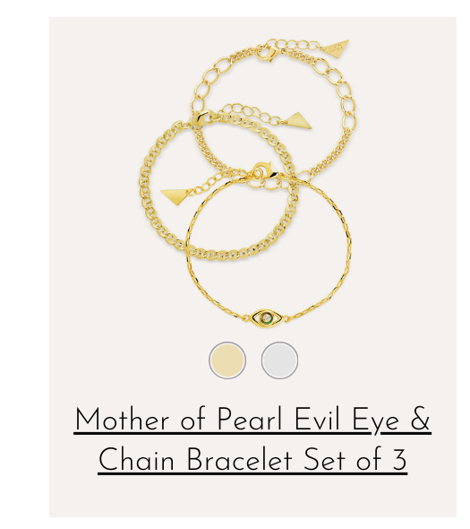 Mother of Pearl Evil Eye Bracelet Set of 3