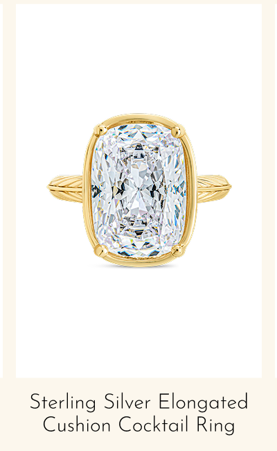 Sterling Silver Elongated Cushion Cocktail Ring