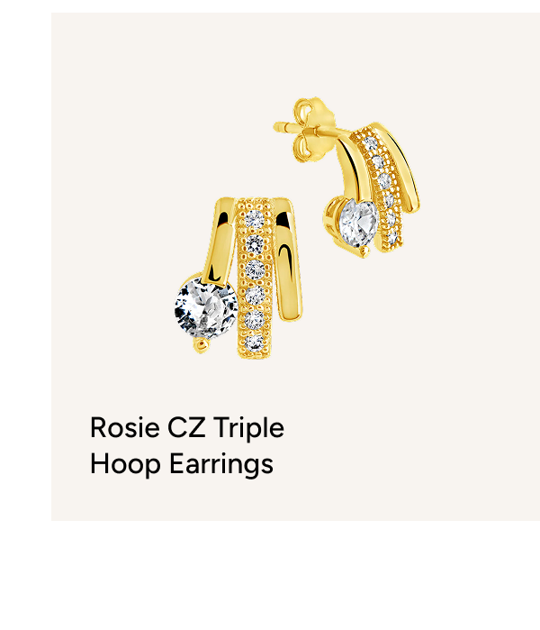 Rosie CZ Triple Hoop Earrings