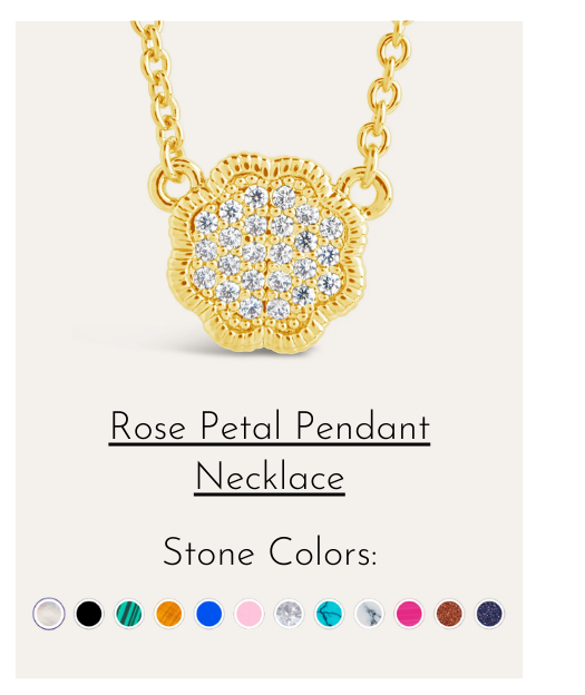 rose clover pendant necklace