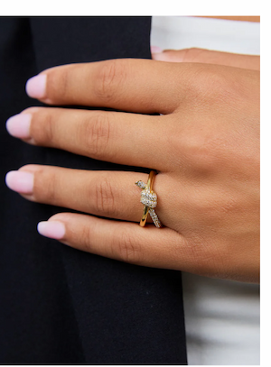 Sterling Silver Irene CZ Twisted Ring