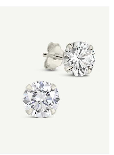 Sterling Silver 6mm CZ Stud Earrings