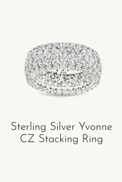 Sterling Silver Yvonne CZ Stacking Ring