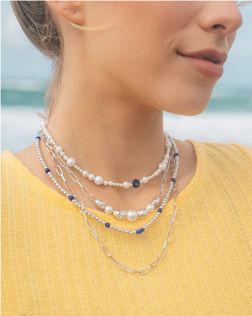  Sibyl Evil Eye & Pearl Choker Necklace Necklace Sterling Forever  Sibyl Evil Eye & Pearl Choker Necklace Necklace Sterling Forever  Sibyl Evil Eye & Pearl Choker Necklace Necklace Sterling Forever Silver  Sibyl Evil Eye & Pearl Choker Necklace