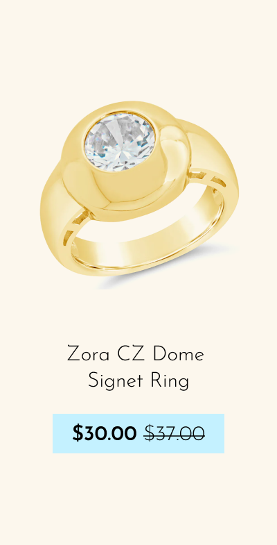 Zora CZ Dome Signet Ring - now $30, was $37