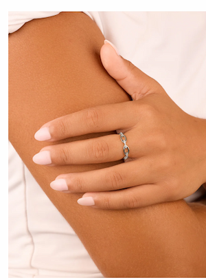 Sterling Silver Open Chain Link Ring