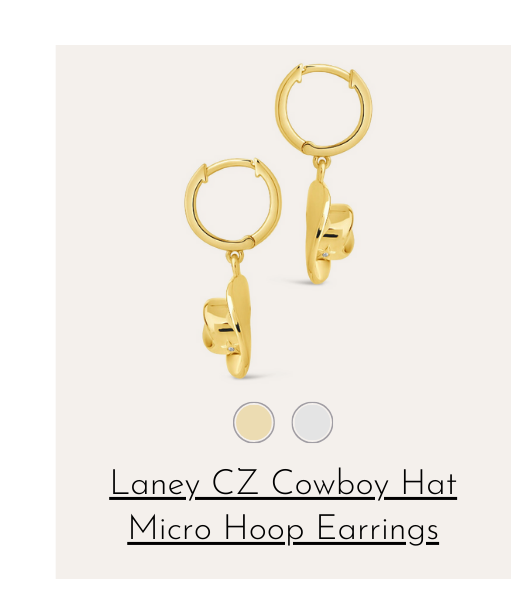 Laney CZ Cowboy Hat Micro Hoop Earrings