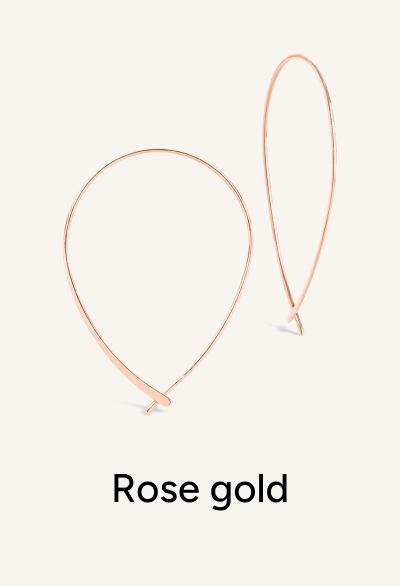 Delicate Threader Hoop Earrings (Rose gold)