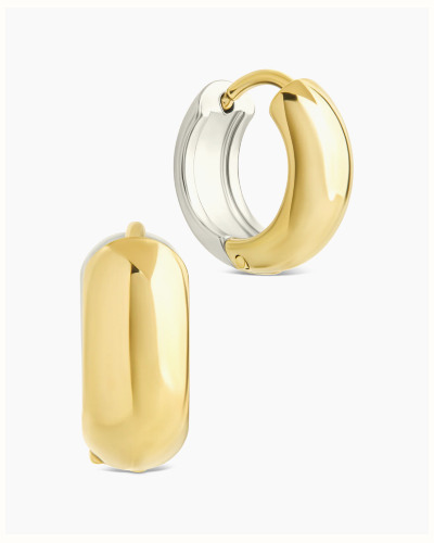 Betina Dual Tone Thick Micro Hoops